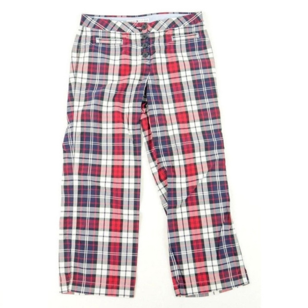 Tommy Hilfiger Womens 4 Casual Pant Plaid Capri